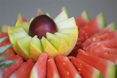 fruit decoration stock photo image  closeup dinner