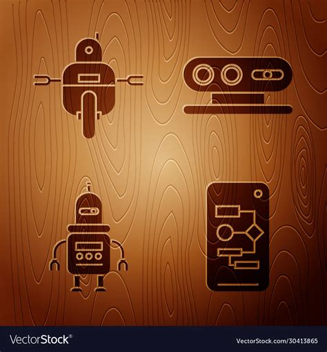 set algorithm robot robot   scanning system vector image
