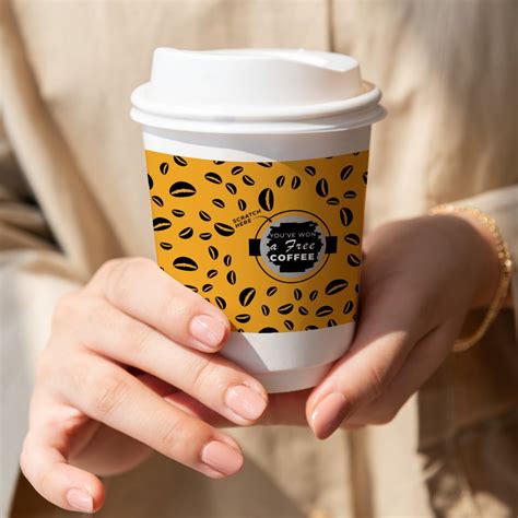 Scratch and Win Coffee Cup Sleeves Custom Printed Cup Sleeves