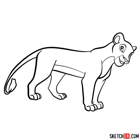 How to draw Nala | The Lion King - Sketchok easy drawing guides