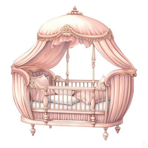 Premium Photo | There is a baby crib with a canopy over it generative ai