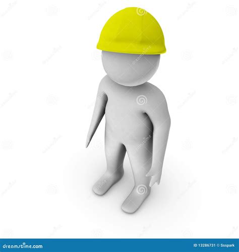 3d worker stock illustration. Illustration of safety - 13286731