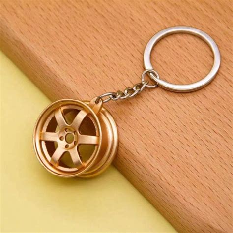 pc licensed car modification wheel hub keychain creative metal car
