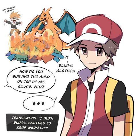 Red gets an interview about his Pokemon training on Mt. Silver