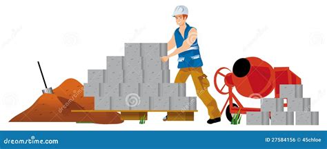 Bouwvakkers stock illustratie. Illustration of bouw, betaald - 27584156
