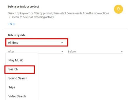 google search history how to delete
