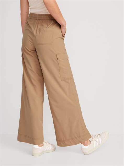 high waisted stretchtech wide leg cargo pants  women  navy