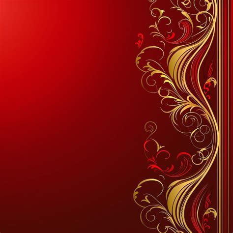 premium photo  red wall   gold design   red background