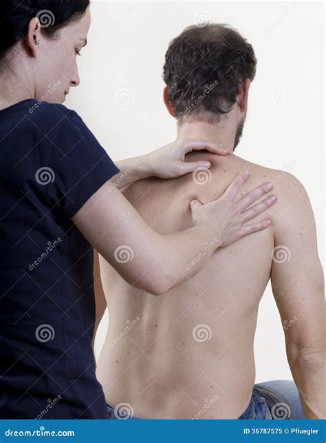 Back massage stock image. Image of massaging, care, pressure - 36787575