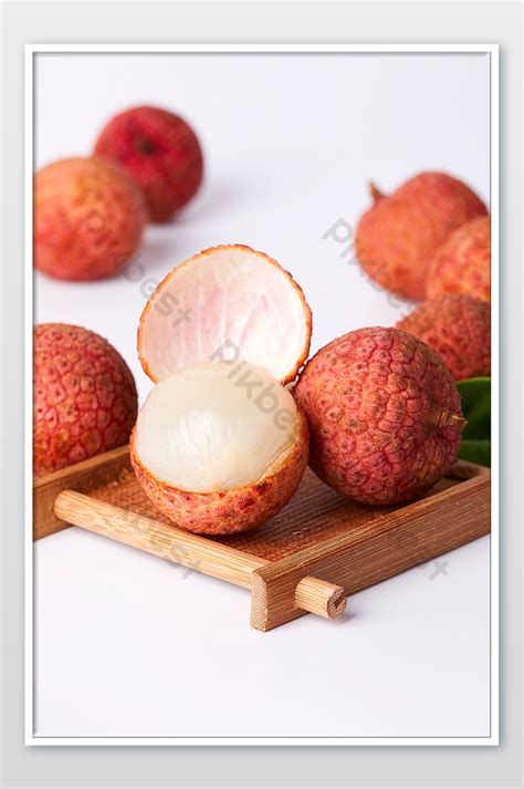 Red Lychee Fresh Dish Fruit Pulp White Background Food Photography ...