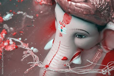 Close up of ganpati . Ganpati visarjan background . Stock Photo | Adobe ...