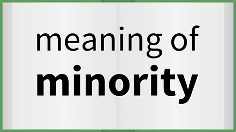 The term "Minority"; Not For Teachers Only.