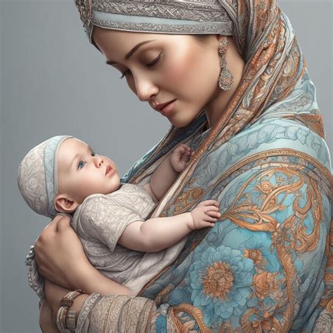 Premium AI Image | happy mothers day muslim mom and child love ...