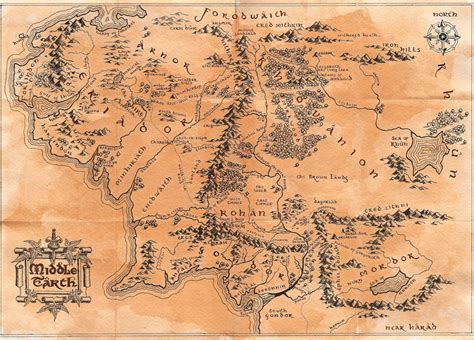 Printable Middle Earth Map