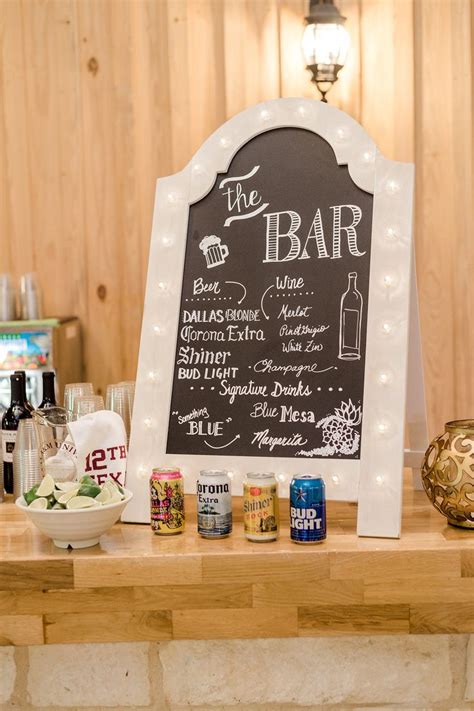 Unique Wedding Bar Menu Ideas