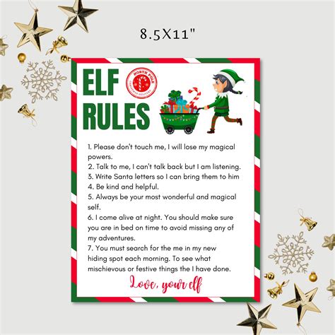 EDITABLE ELF RULES Sign, Welcome Elf Letter, Elf Hello Sign, Rules to