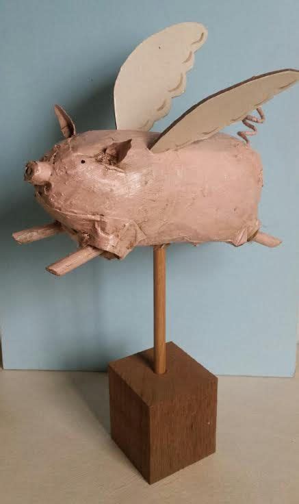 Handcrafted Flying Pig Sculpture by TheHumbleHutch on Etsy | Pig decor, Pig sculpture, Flying pig