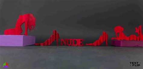 Digital Art STL Download - Text Flip - Nakedby Master Printer