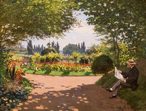 Claude Monet - Adolphe Monet Reading Newspaper in the Garden (1866