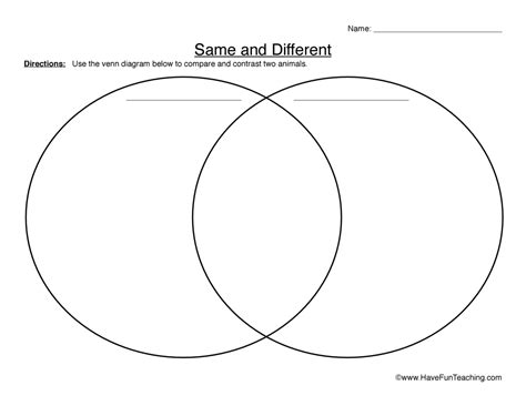 Comparing Animals Venn Diagram Worksheet by Teach Simple