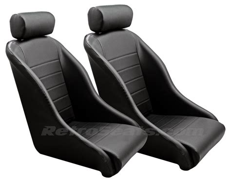 67911R Retro Classic Vintage Racing Bucket Seats | (PVC / Perforated) – RetroSeats.com