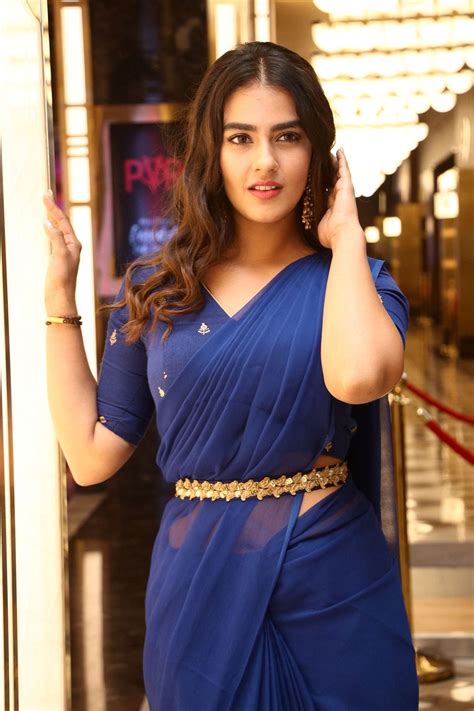 Market Raja mbbs Movie Heroine Kavya Thapar Blue Saree Photos - South