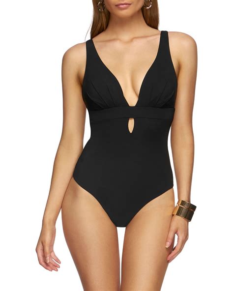 Jets By Jessika Allen Jetset Plunging One-piece Swimsuit In Black