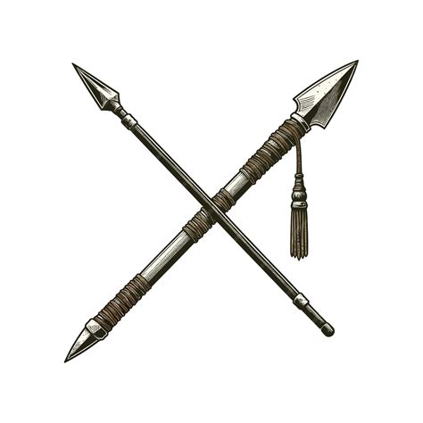 Premium Vector | Native American spear Battle spear medieval hunting spear