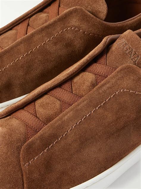 Zegna - Suede Slip-On Sneakers - Brown Zegna
