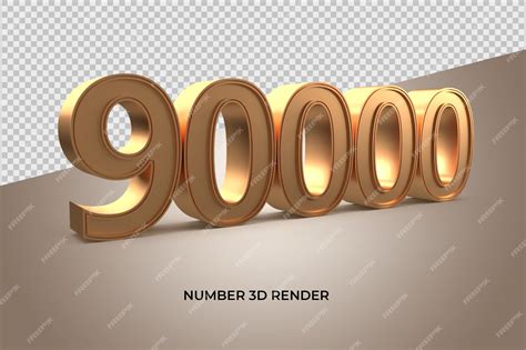 Premium PSD | 3d gold number 90000