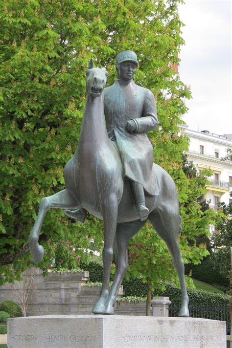 Equestrian statue of Henri Guisan in Lausanne Switzerland