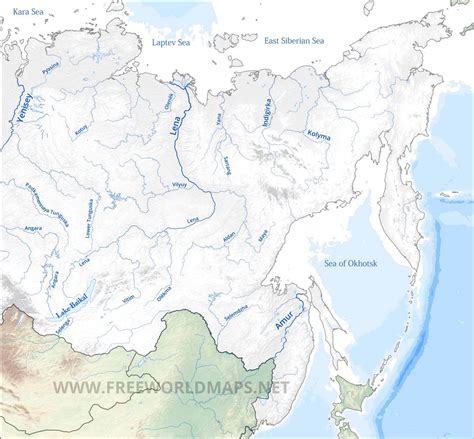 Eastern Russia map