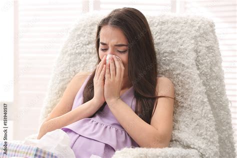 Young pregnant woman crying at home Stock Photo | Adobe Stock