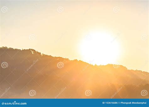 Sunrise Over Mountains and Forest. Stock Photo - Image of beauty ...