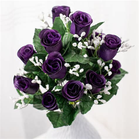 16" Colorfast Lillian Rose Bud Bush: Grape Purple (14)