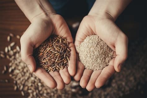 Hands holding grains | Premium AI-generated image