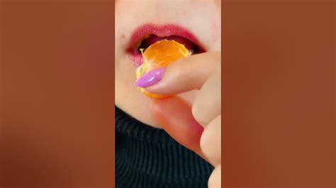 asmr TWO SLICES OF JUICY TANGERINE eating sounds mukbang food - YouTube