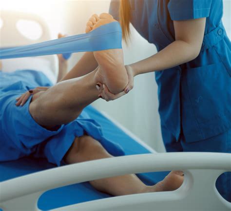 Physical therapists work with patients in close-up clinics. The concept