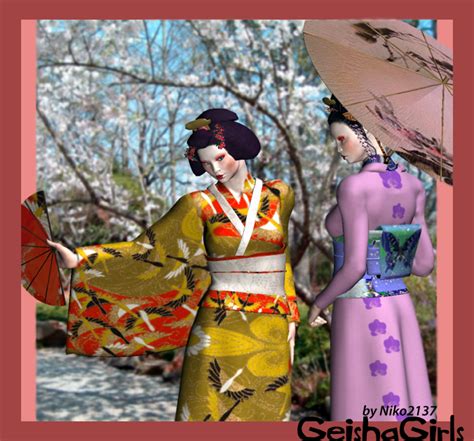 Geisha Girls - Kimono & Dress package - Poser - ShareCG