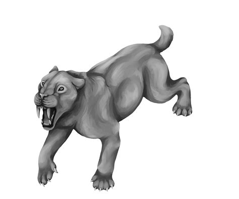 IcyPineapple - My messy sketch of a Smilodon turned into painting...