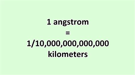 Convert Angstrom to Kilometer - ExcelNotes