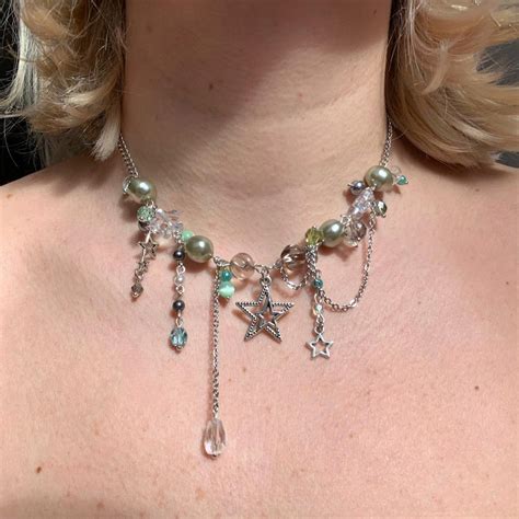 Handmade Beaded Whimsical Fairy Necklace, Stainless Steel Clutter