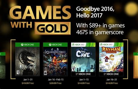 Xbox free Games with Gold for January 2017 - Pureinfotech