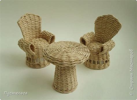Плетение из газет. МЕБЕЛЬ ДЛЯ КУКОЛ