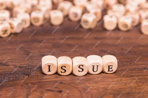 photo issue word  wooden cubes
