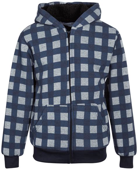 Coney Island Boys' Sweatshirt - Soft Fleece Sherpa Lined Zip Up Hoodie