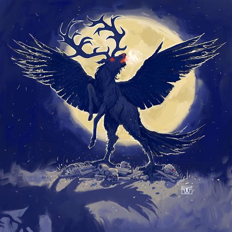 ArtStation - Mythological hybrid animal "peryton"