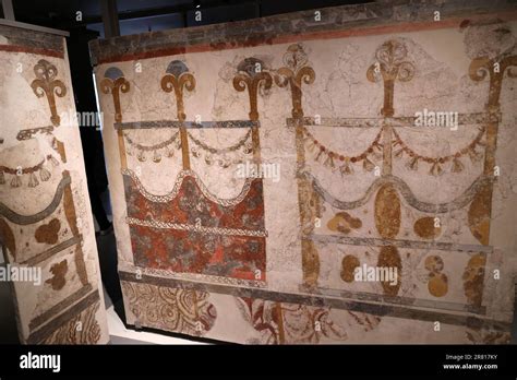 Fresco, from Akrotiri, Thera-Santorini, Minoan Civilization, 16th ...