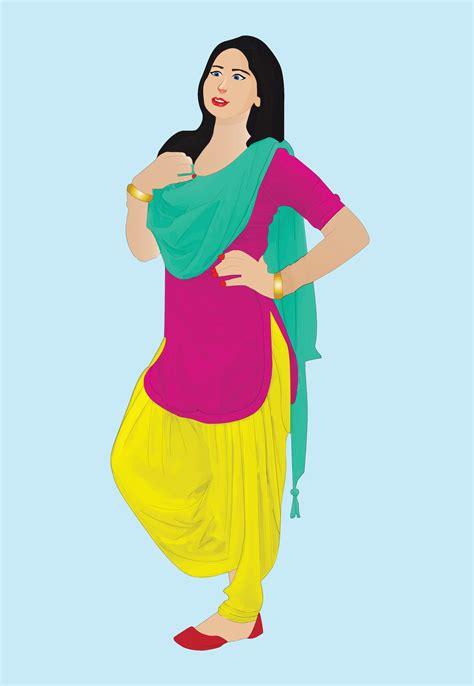 beautiful Punjabi girl wearing traditional Punjabi style shalwar kameez