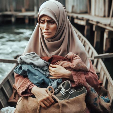 Premium Photo | Arab mother is about to refugee